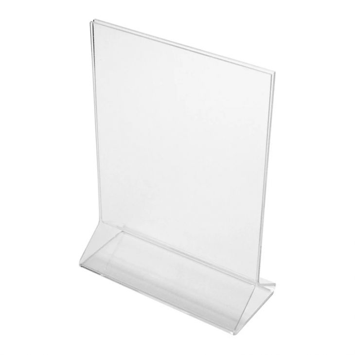 Table Tent: Clear Acrylic Table Tent Card Holder, 4 x 5 in., Open Top main image